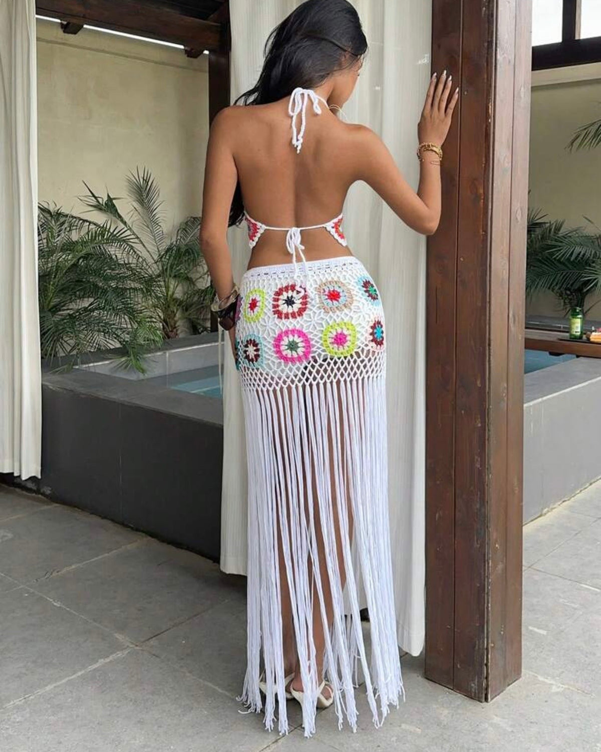 Conjunto playero bordado