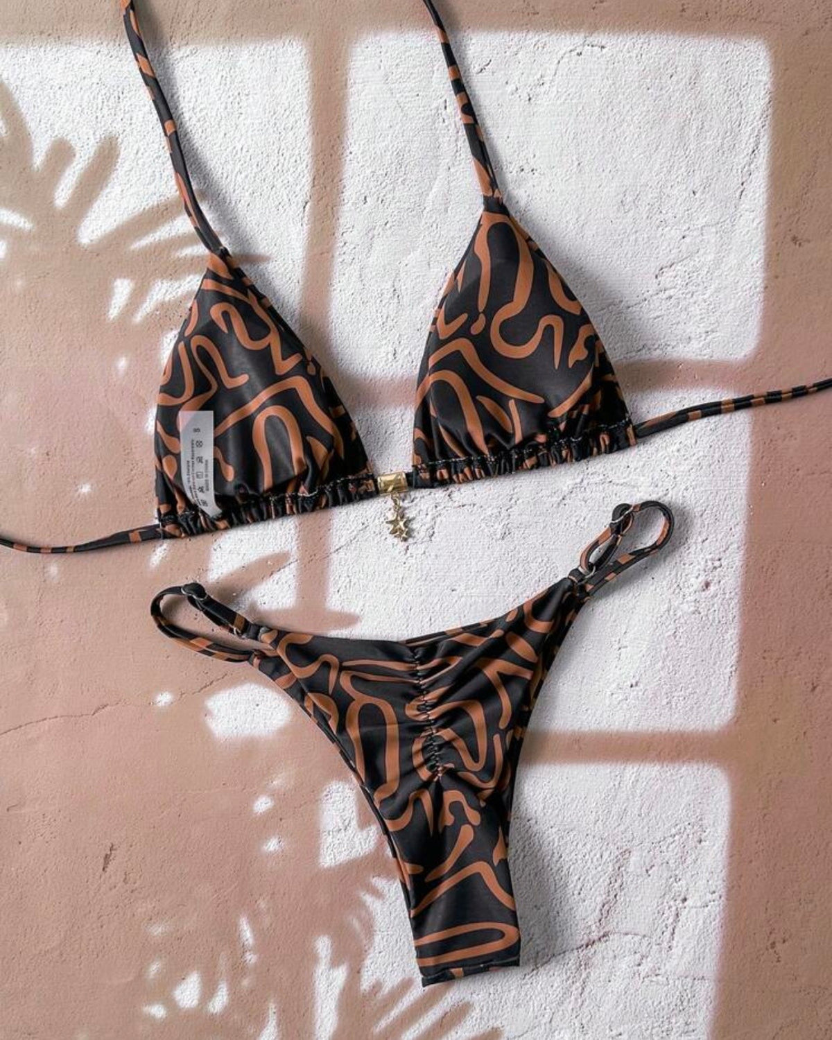 Traje de baño multicolor café
