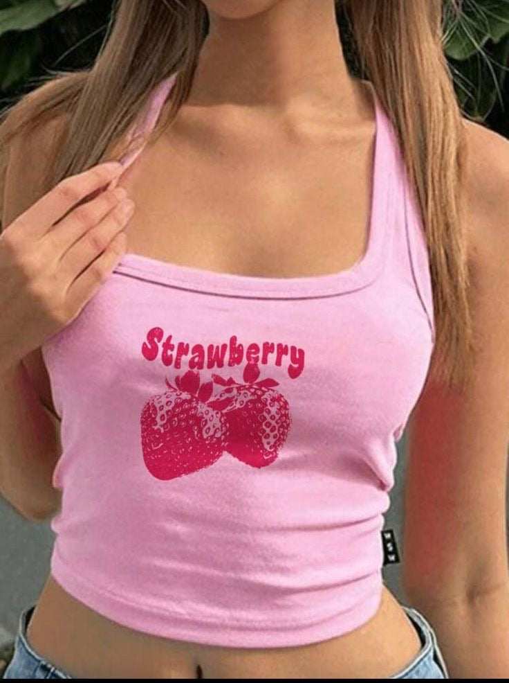 Crop top strawberry