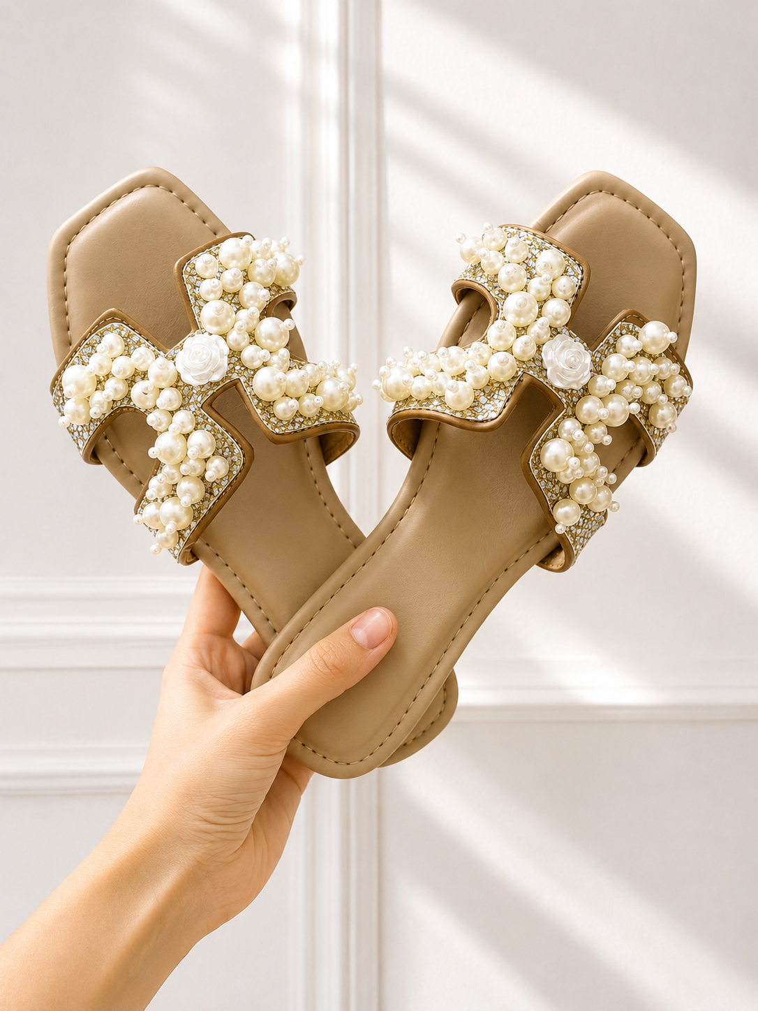 Sandalias nicaragüenses con perlas