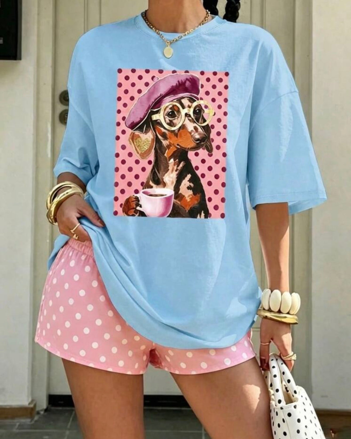 Blusa estampado de perro salchicha