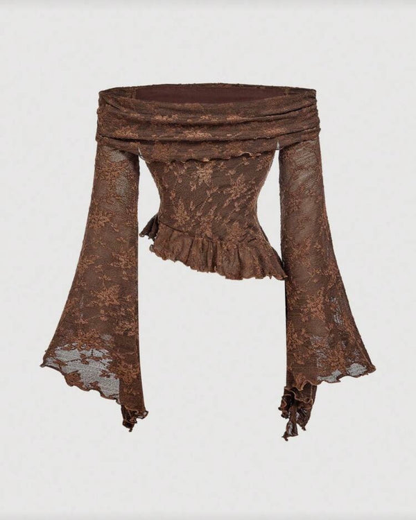 Blusa manga larga de encaje