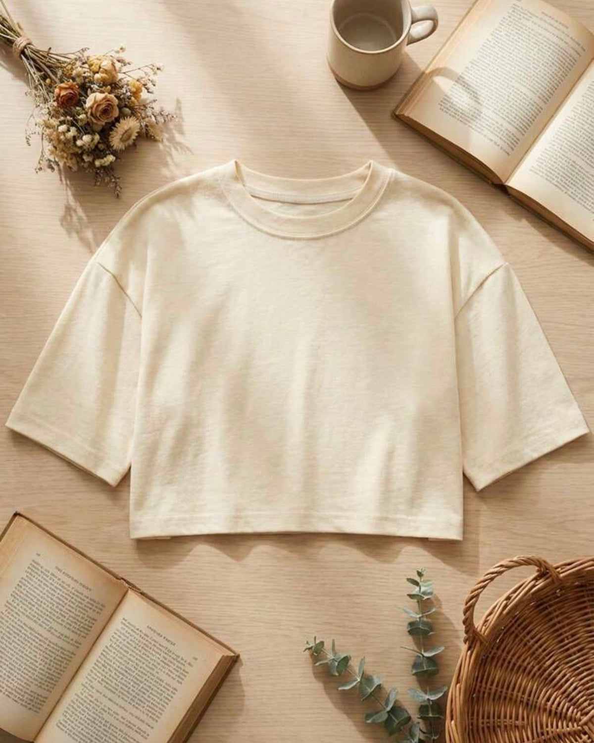 Camisa corta cuello redondo