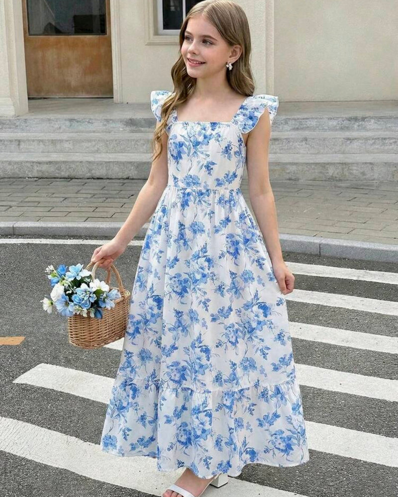 Vestido flores celestes