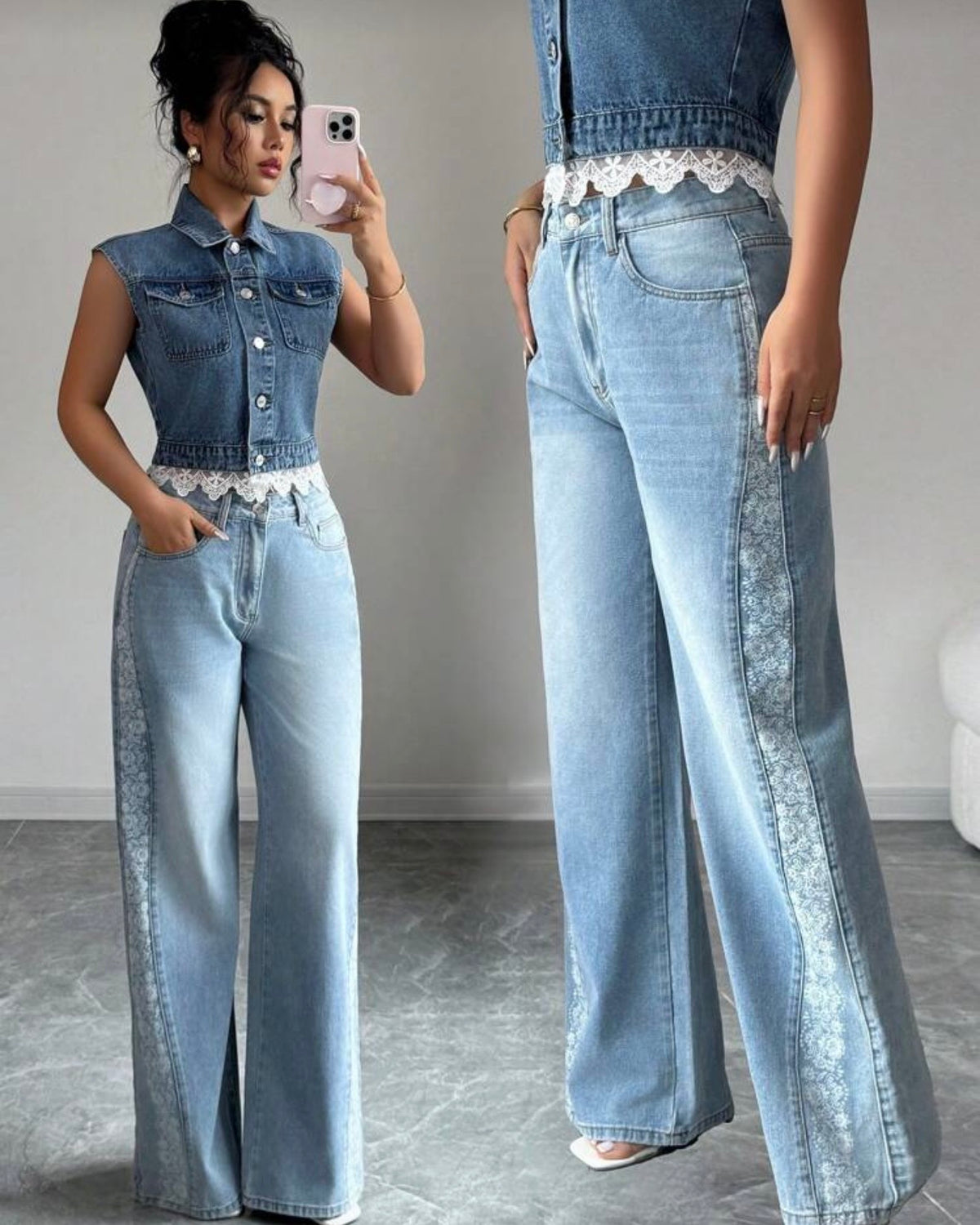Jeans con encaje
