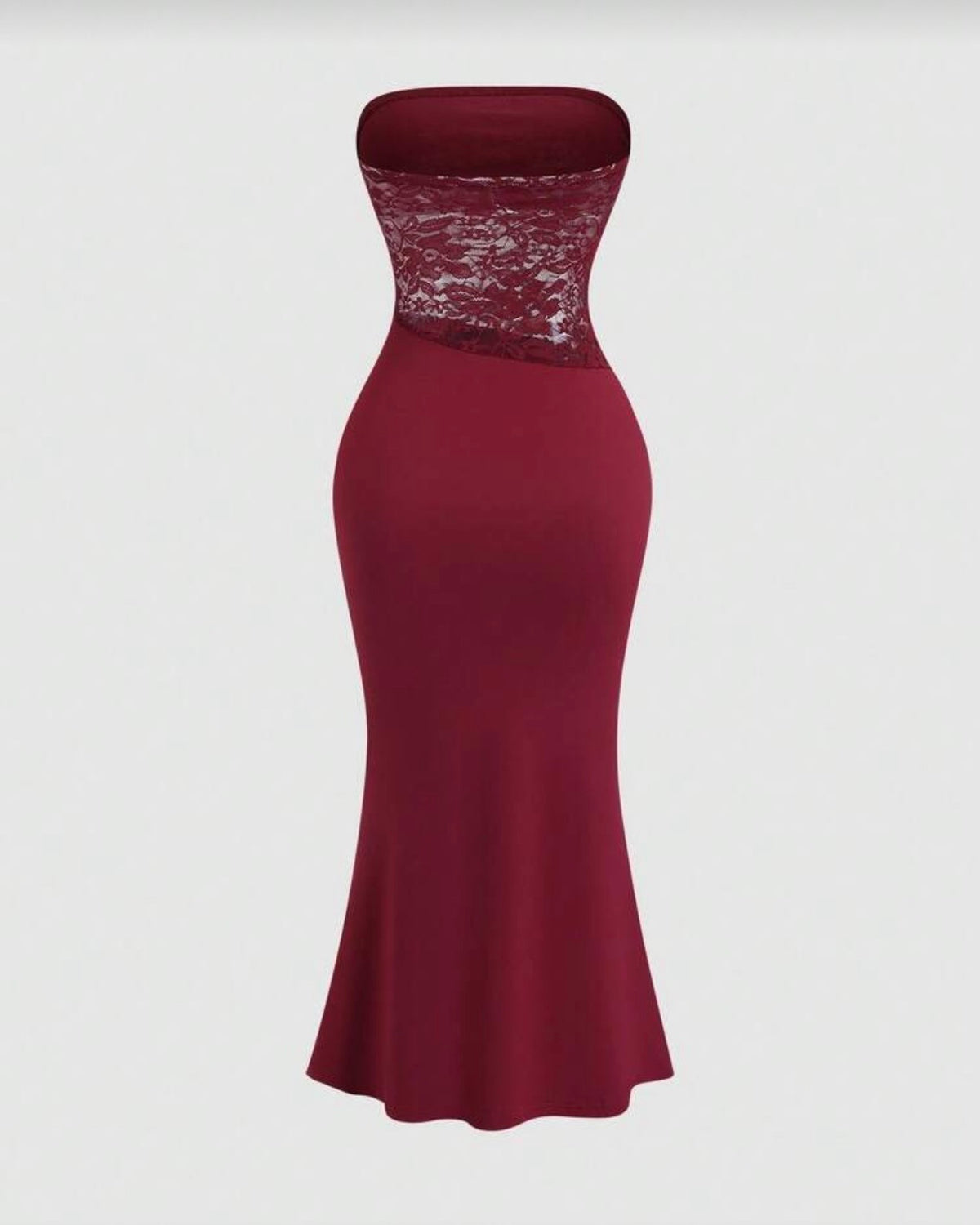 Vestido vino con encaje