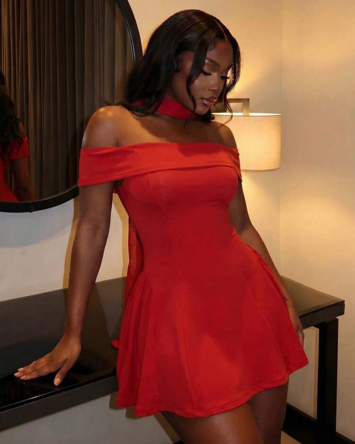 Vestido straple rojo