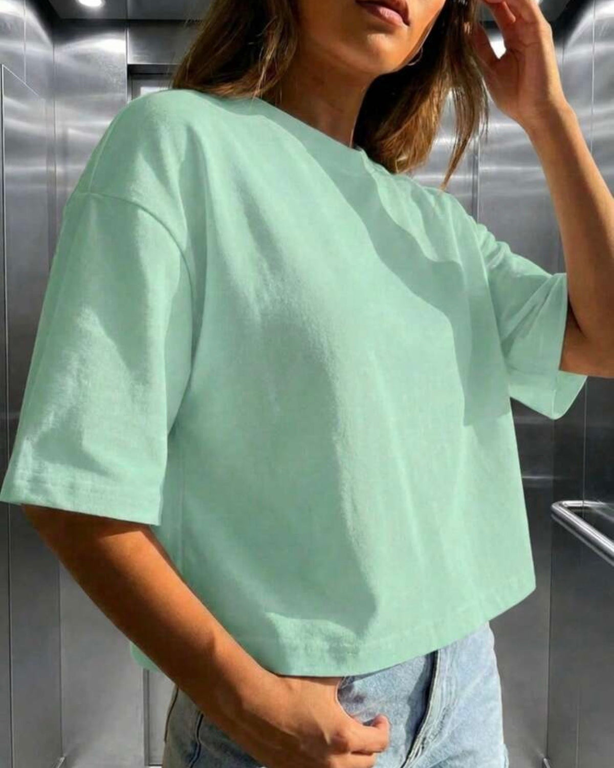 Camisa corta cuello redondo