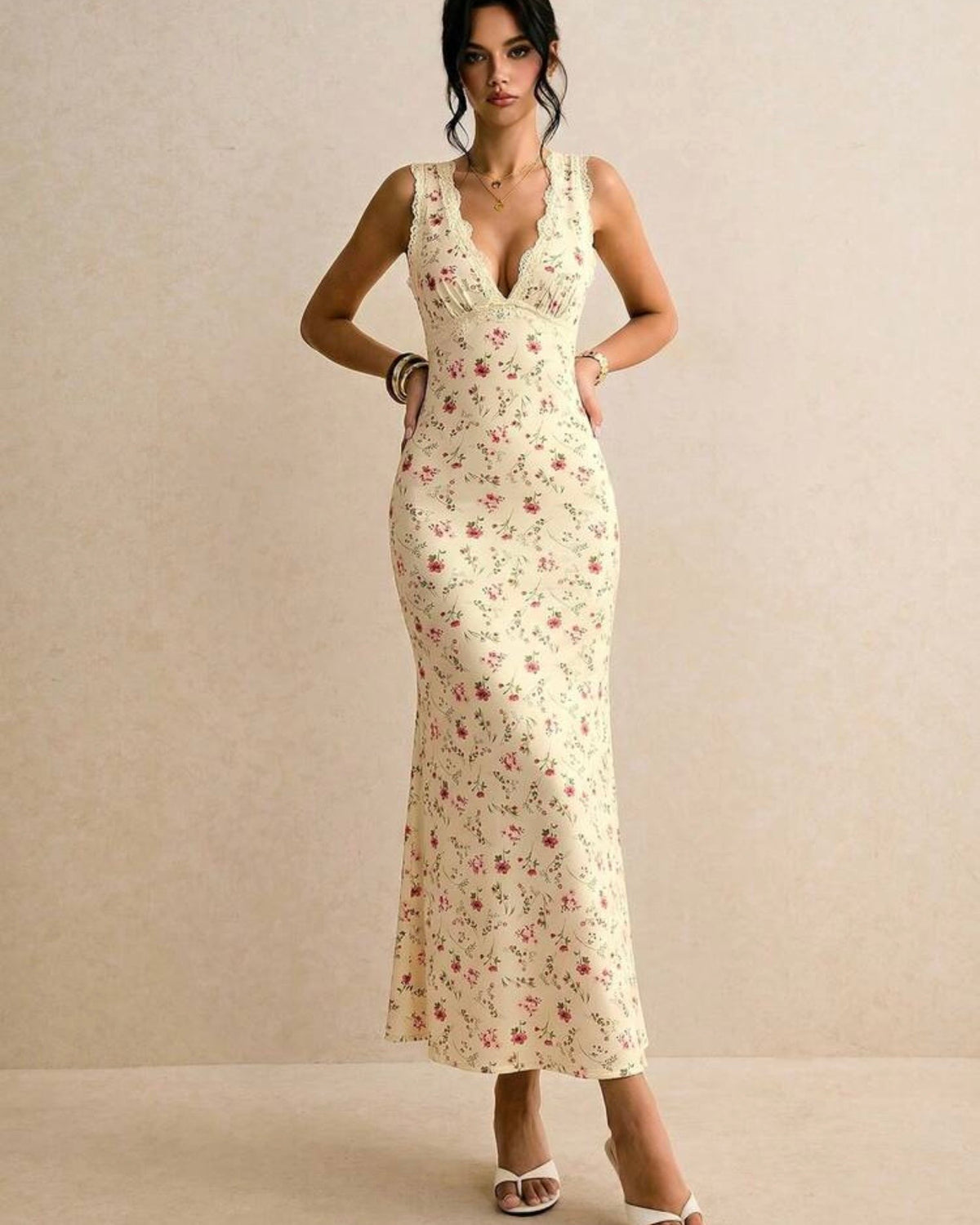 Vestido amarillo floreado