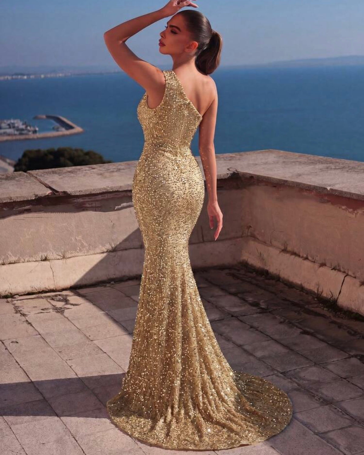 Vestido de gala Champán
