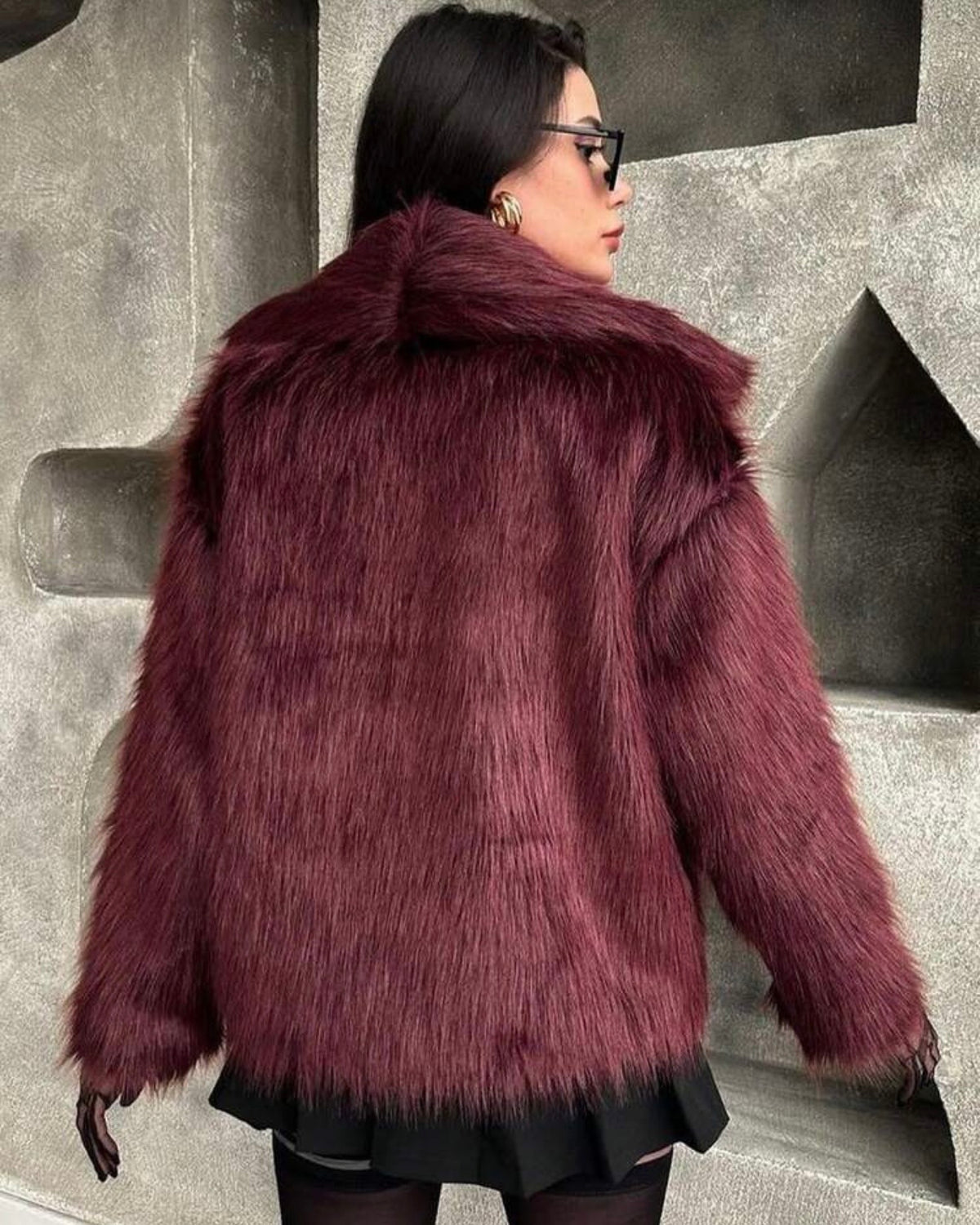 Chaqueta peluda vino