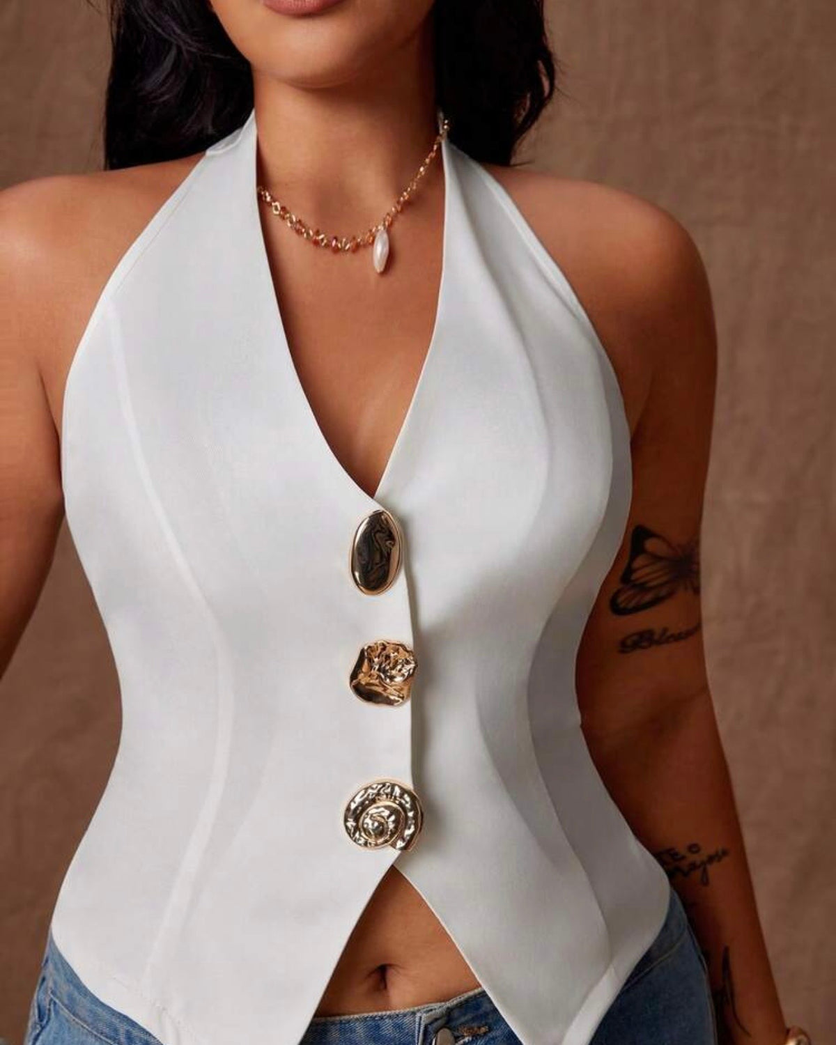 Chaleco blanco curvy