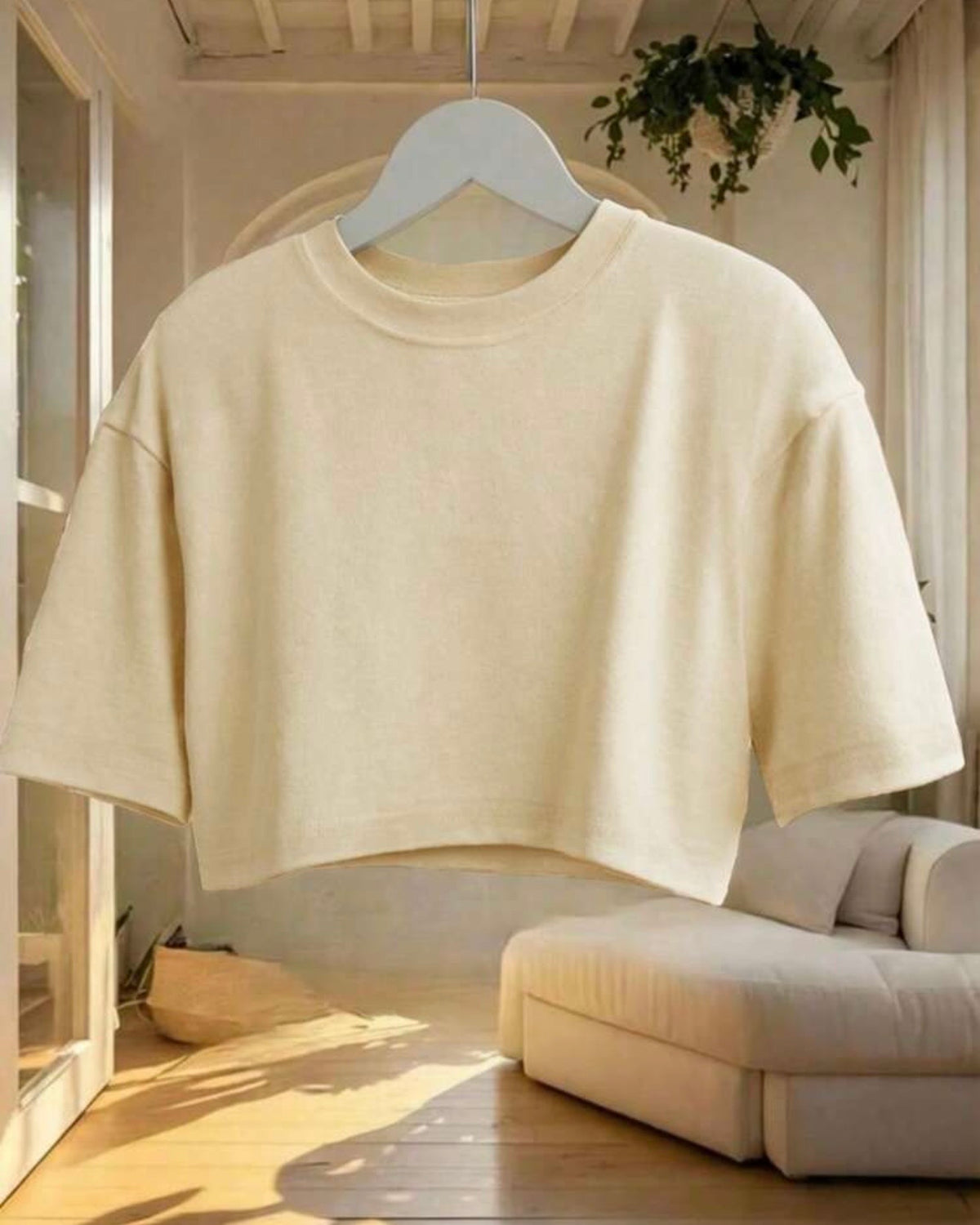 Camisa corta cuello redondo
