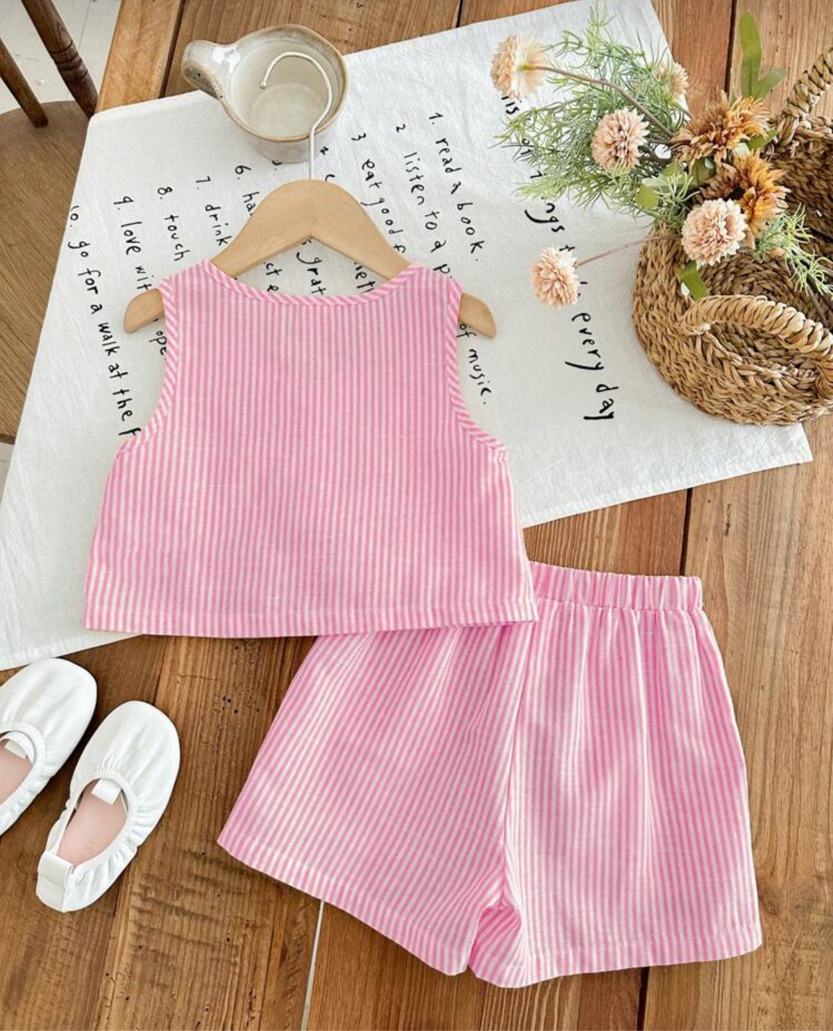 Conjunto de short rosa