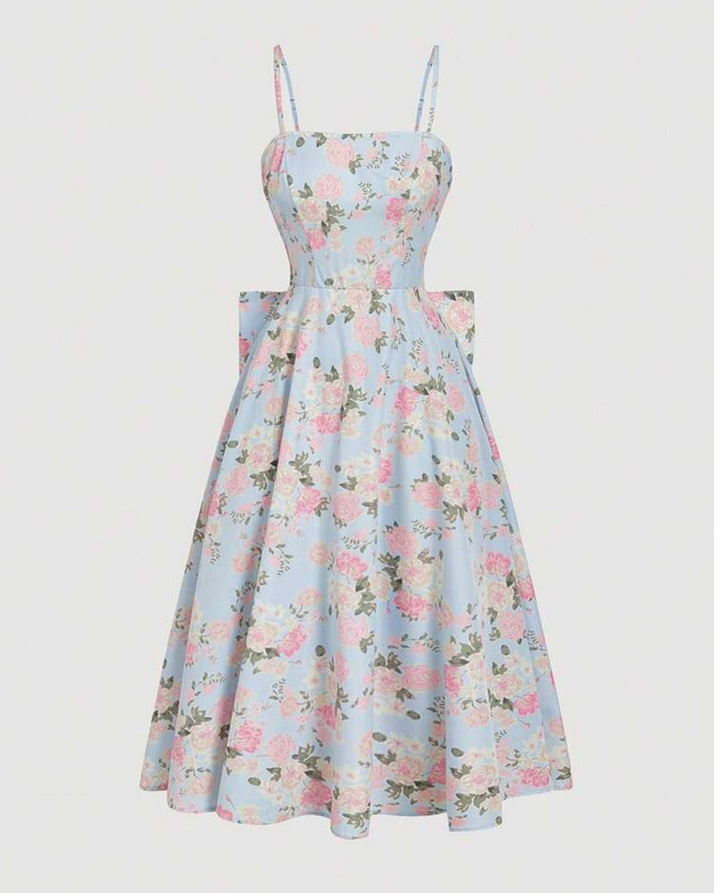 Vestido celeste floreado