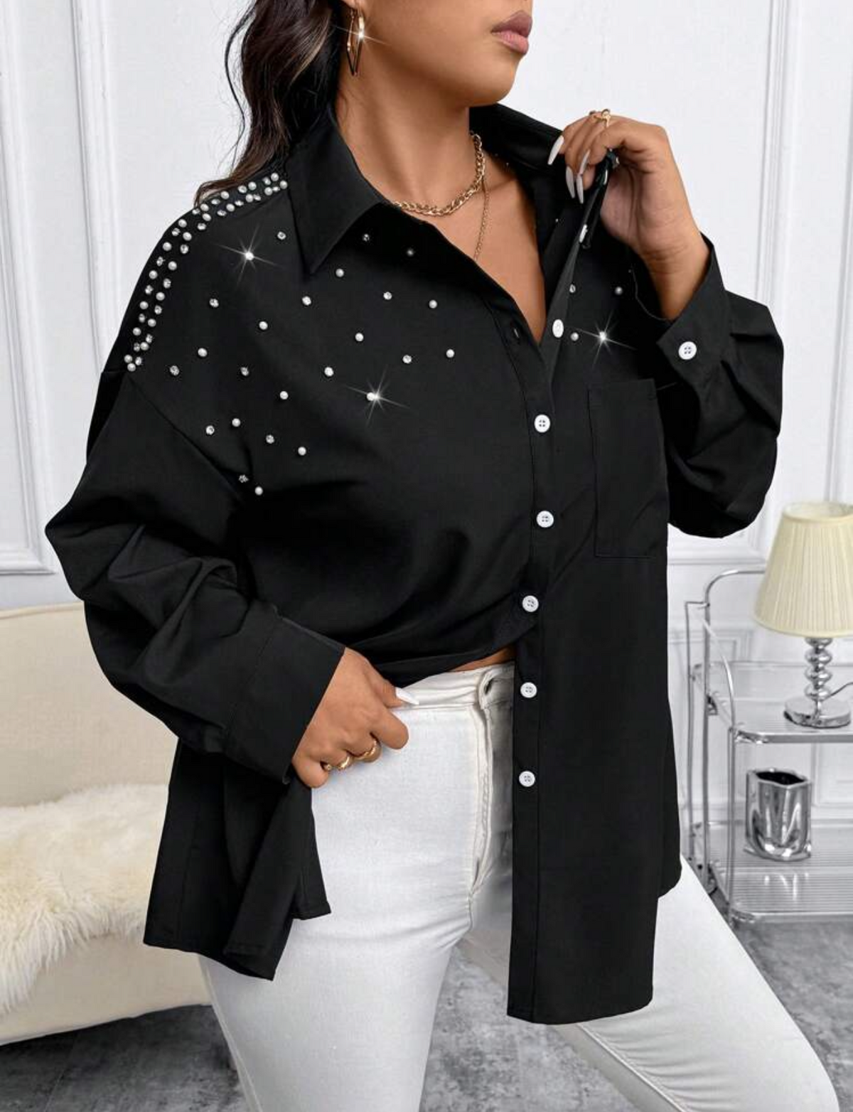 Camisa de botones curvy