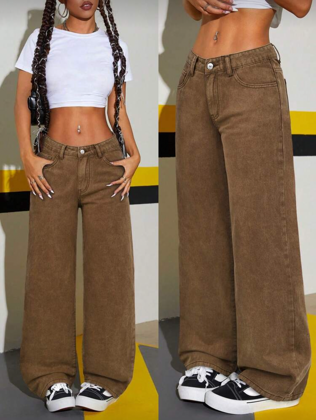 Jeans de mezclilla café