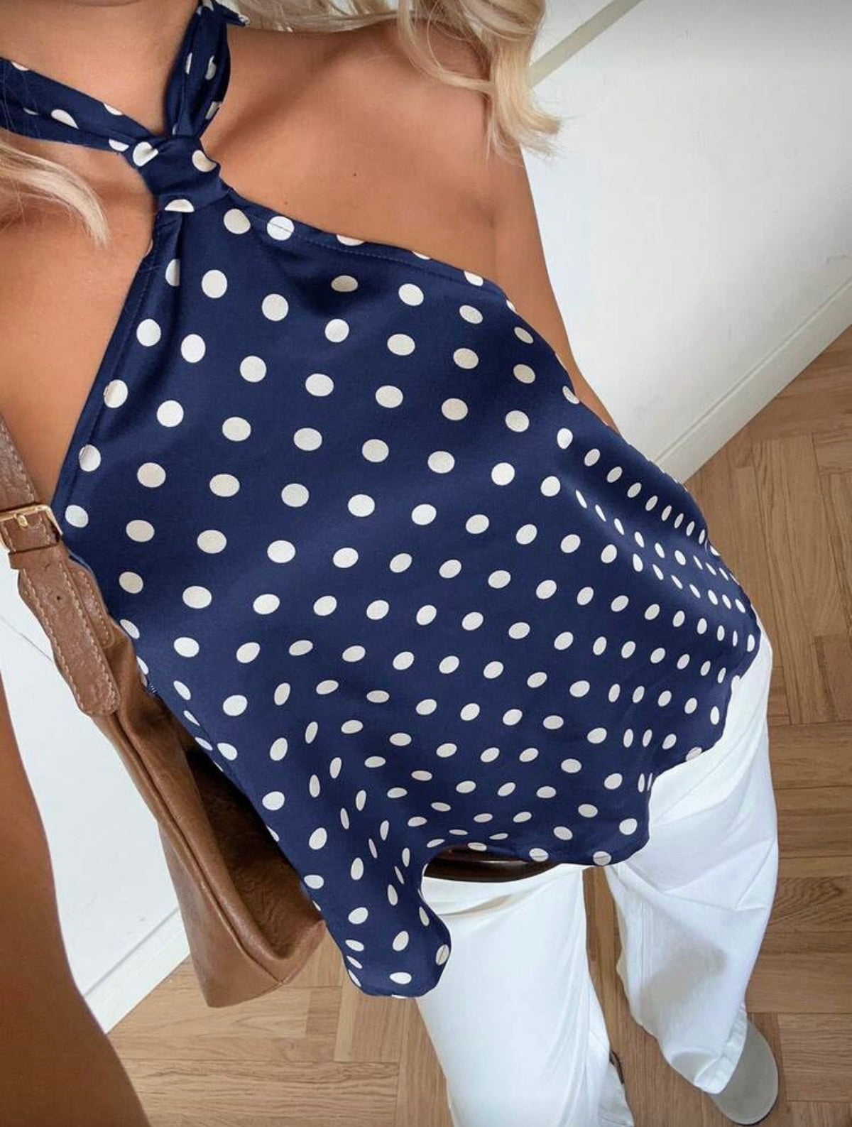 Blusas halter de puntos
