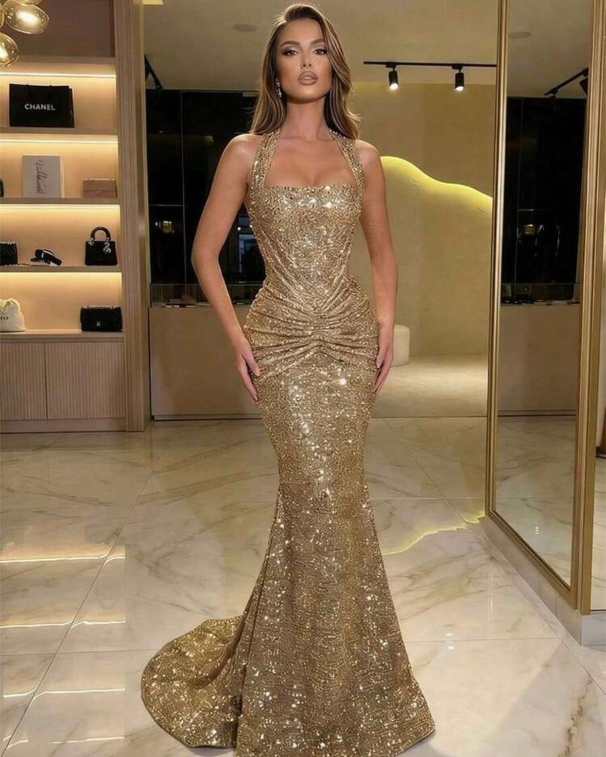 Vestido de Gala Dorado