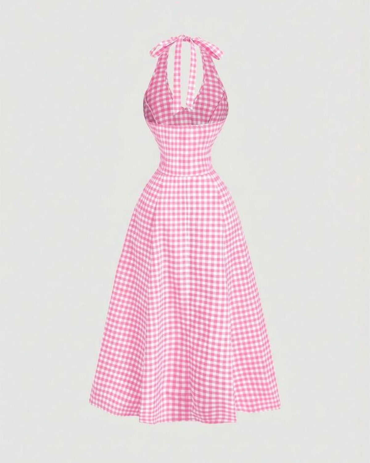 Vestido rosa con cuadritos