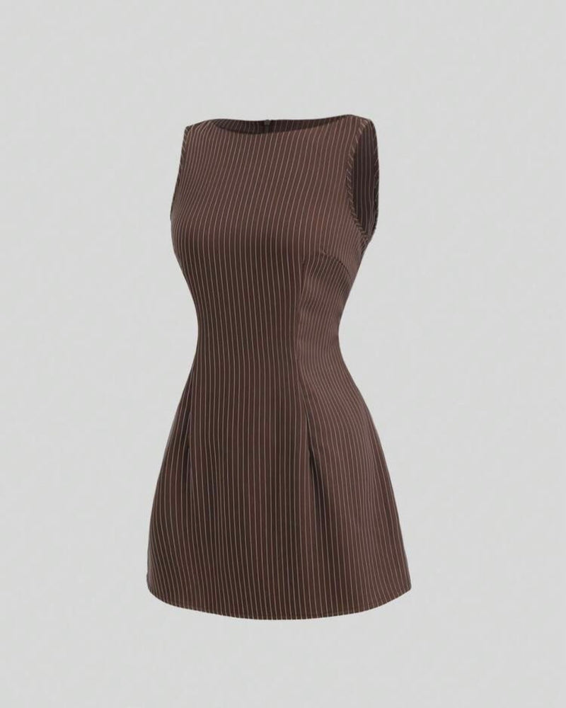 Vestido café corto