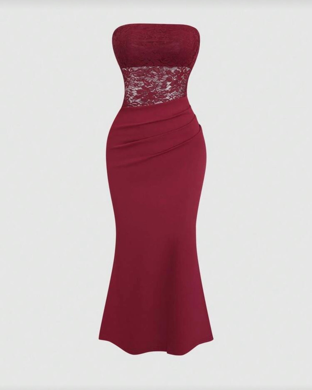Vestido vino con encaje