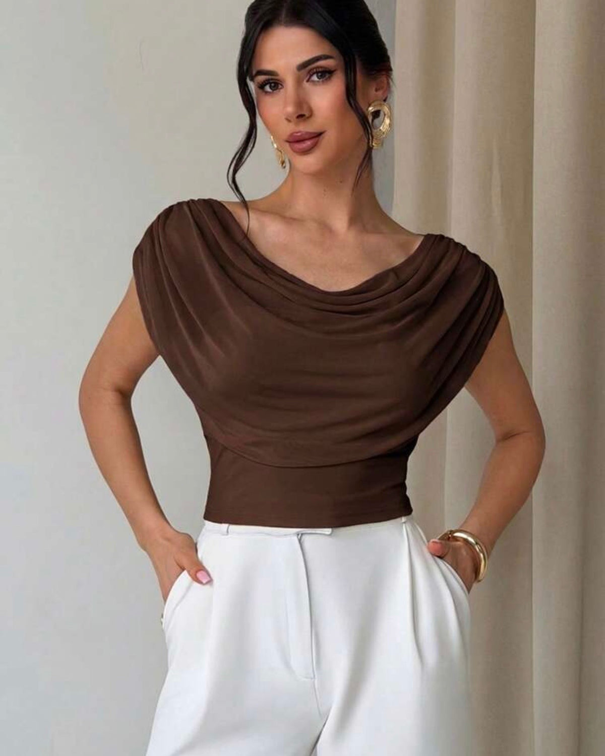 Blusa café firerie