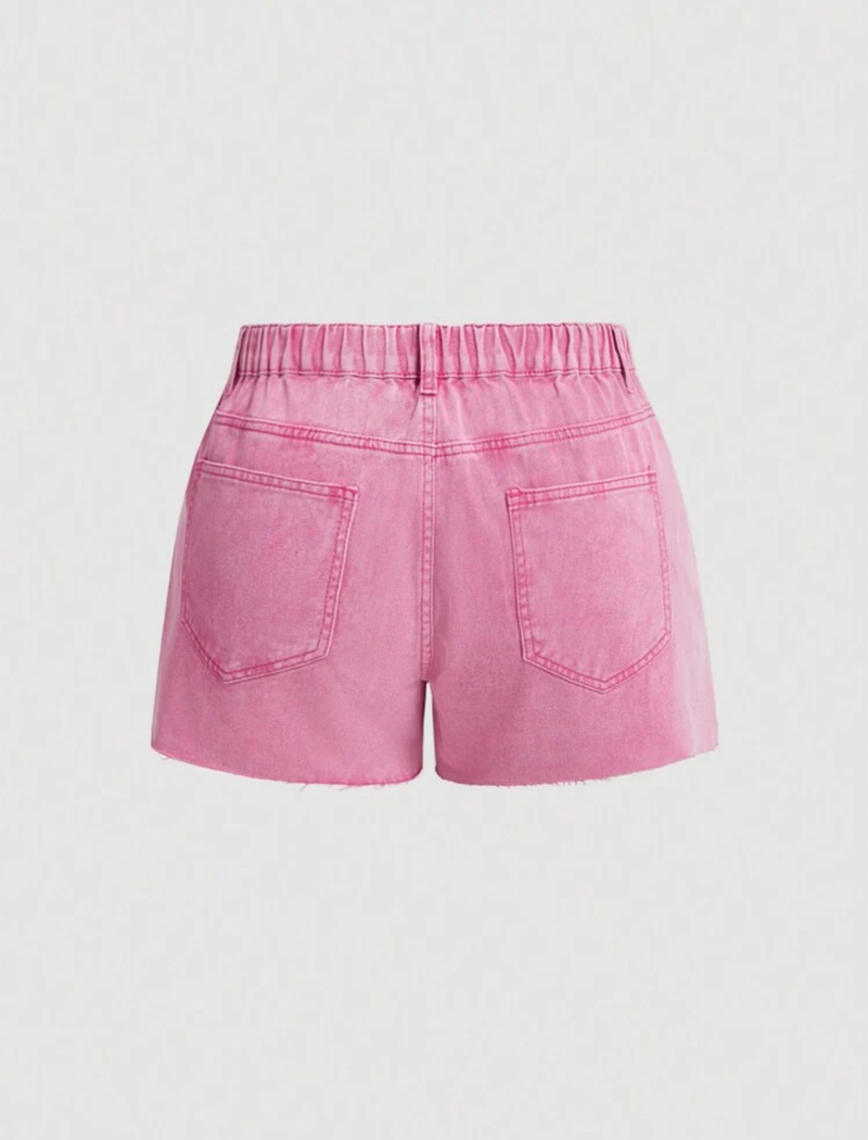 Short enagua de mezclilla rosado