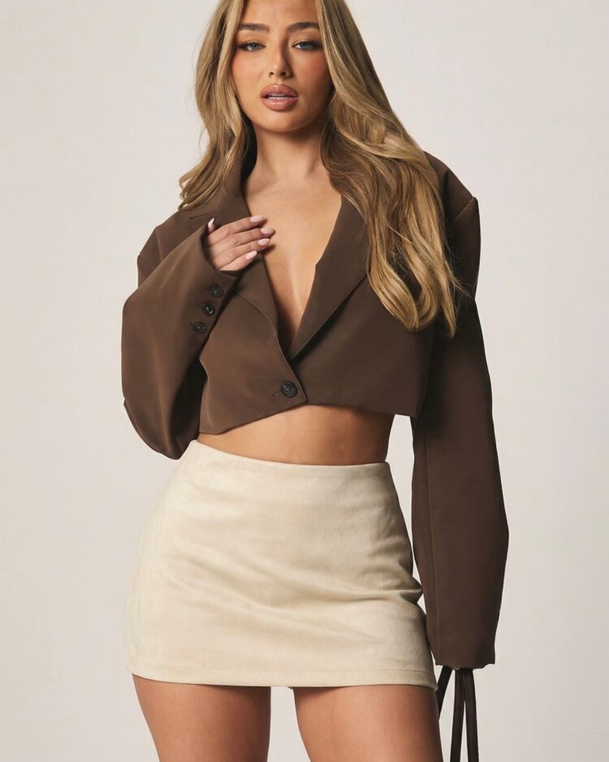 Mini falda beige