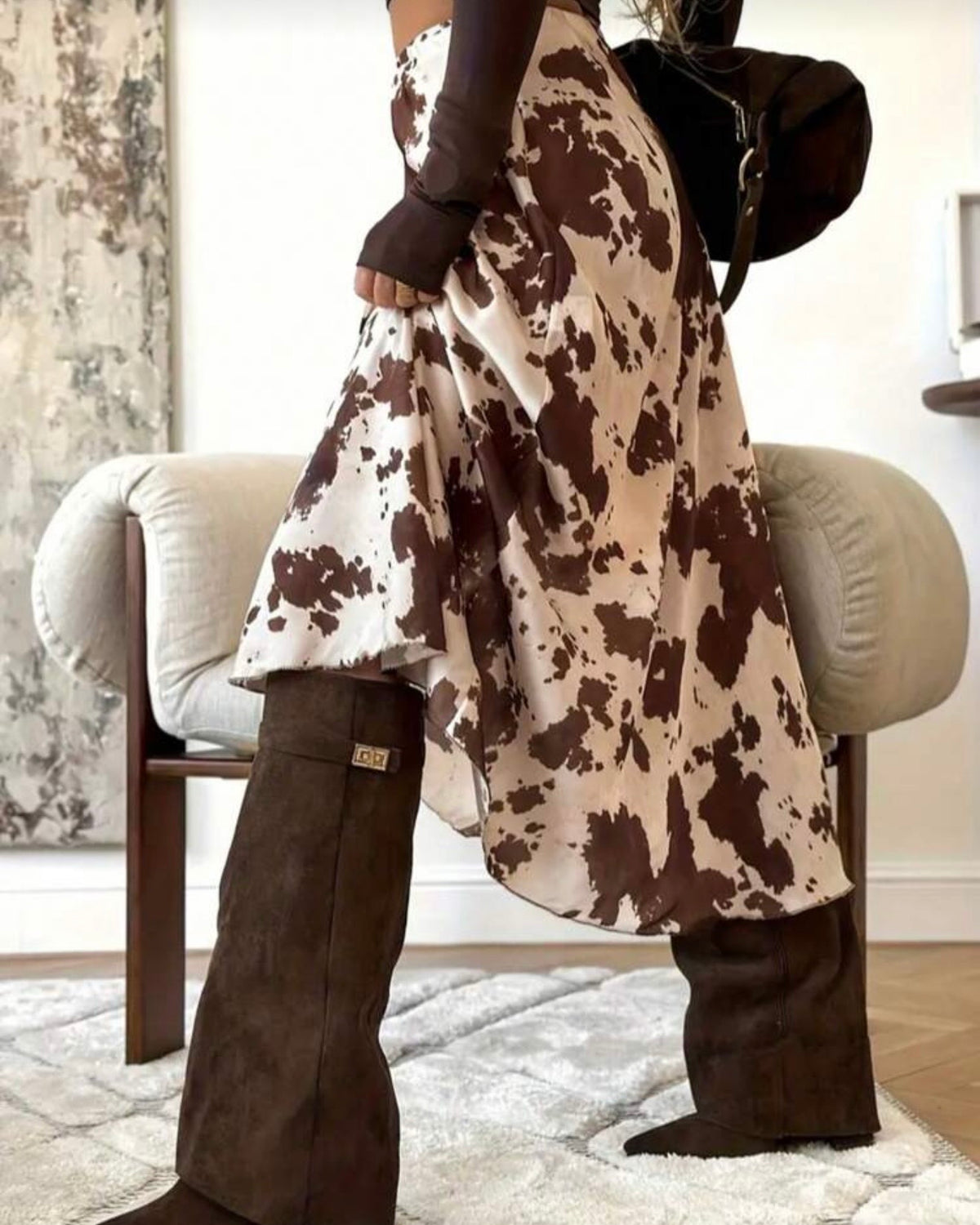 Falda estampado de vaca