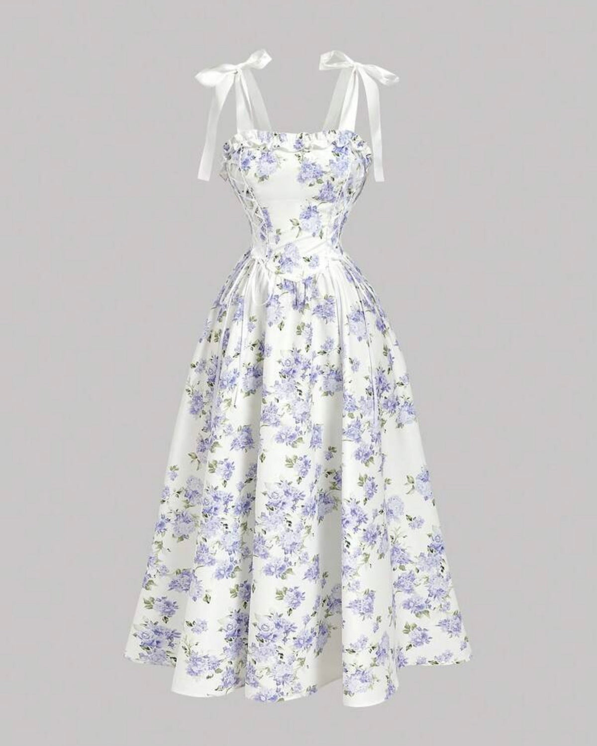 Vestido flores celeste
