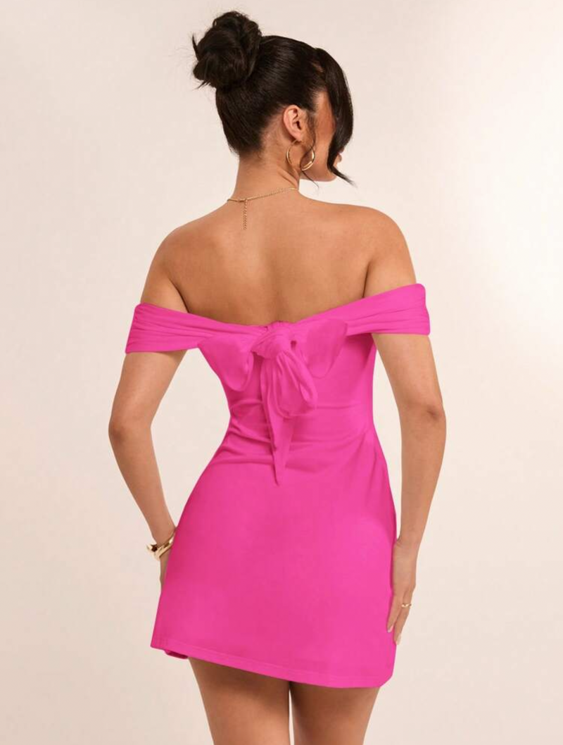 Vestido corto fusia