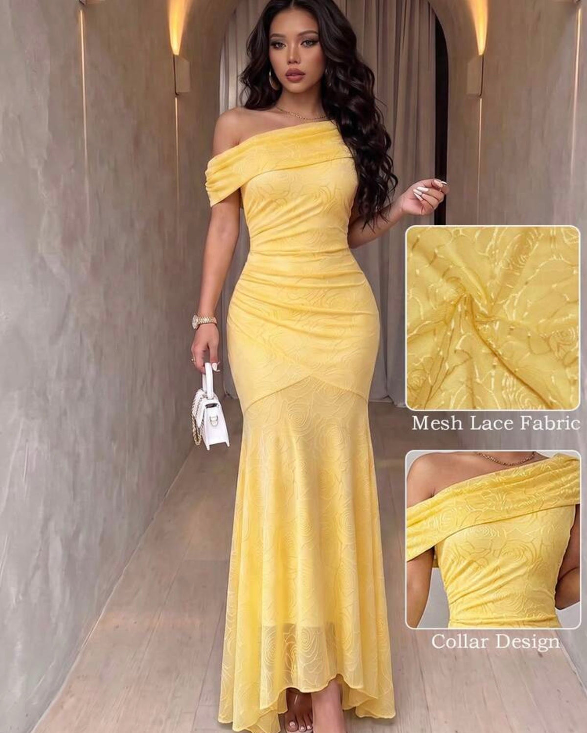 Vestido amarillo straple