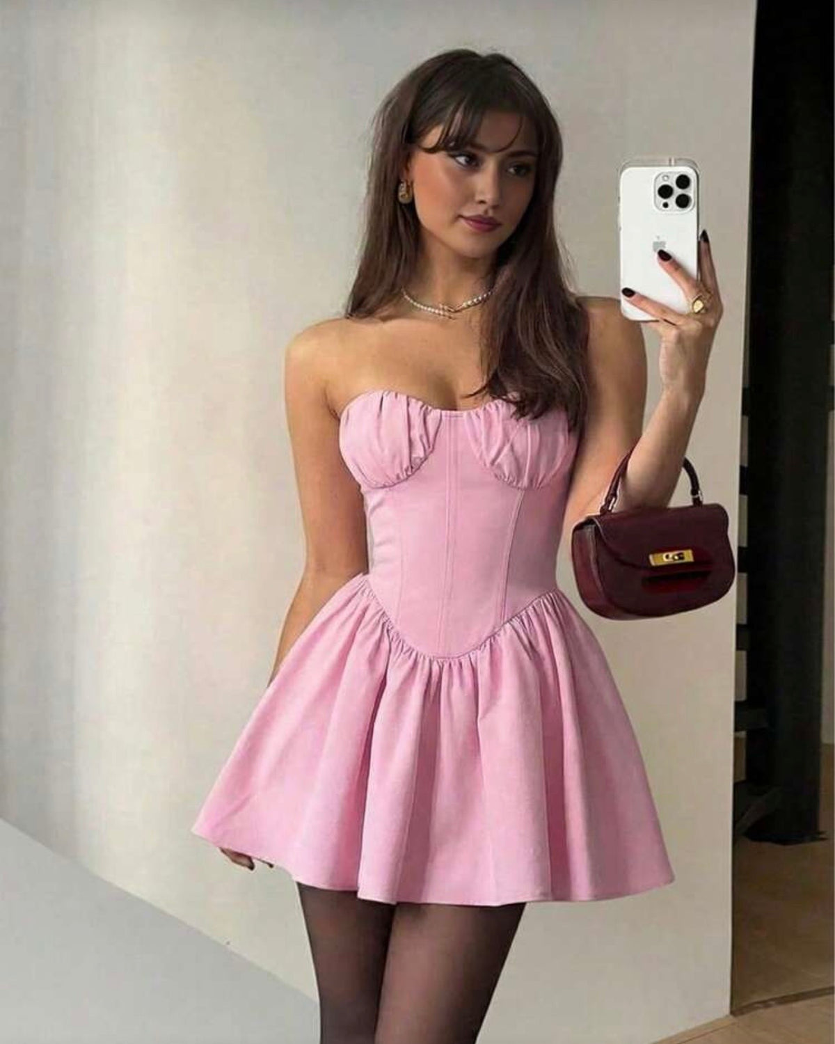 Vestido rosa straple