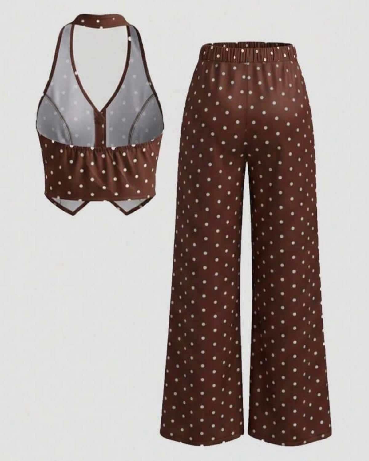 Conjunto café de puntos