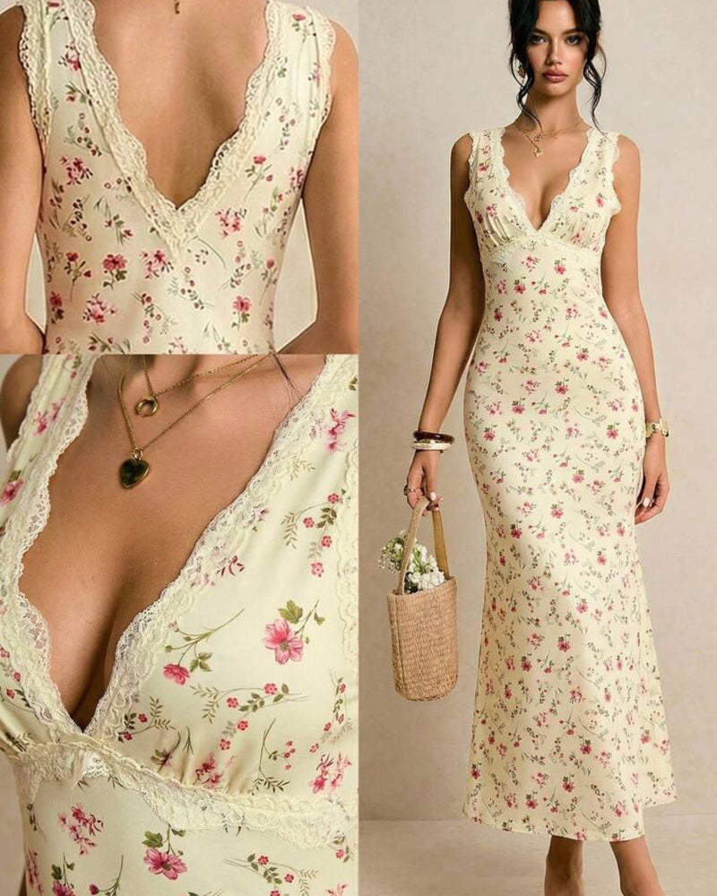 Vestido amarillo floreado