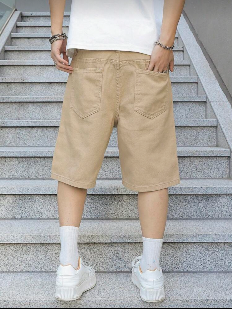 Pantaloneta caqui mezclilla