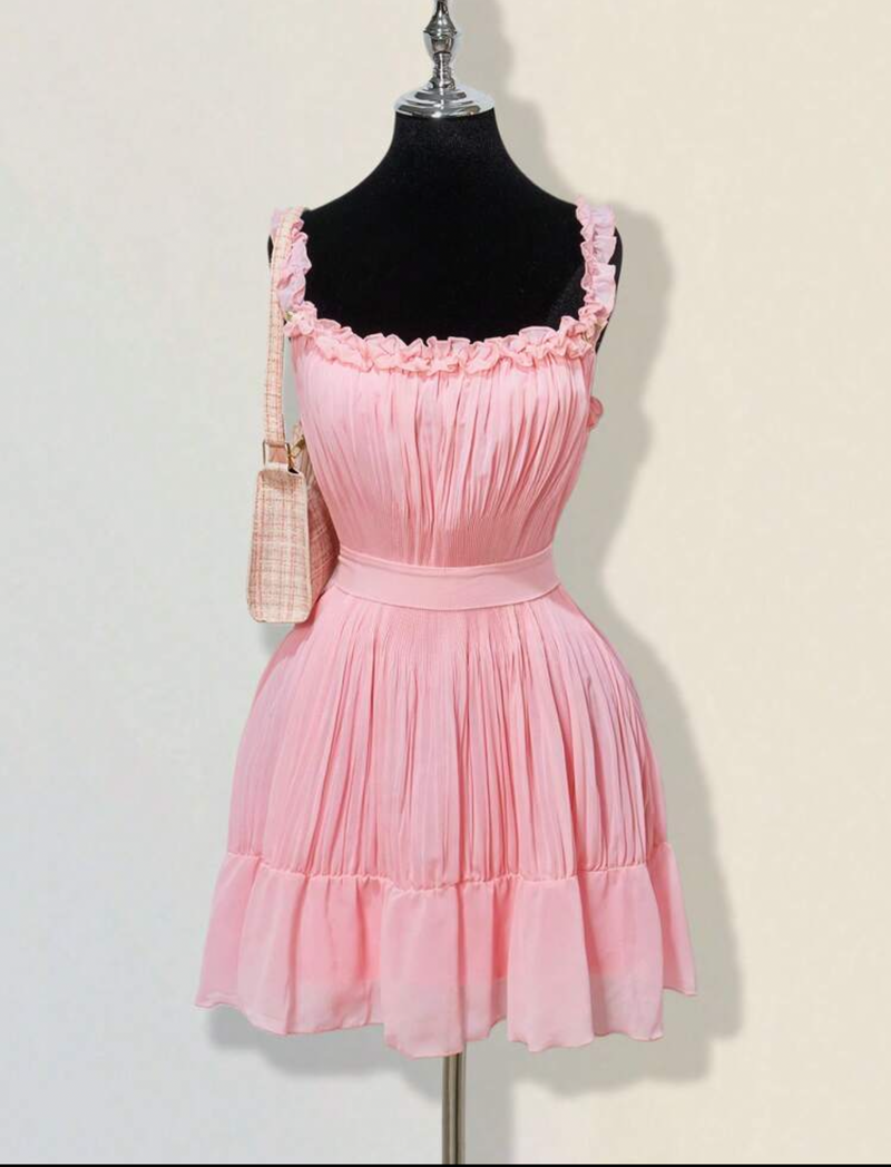 Vestido rosa corto