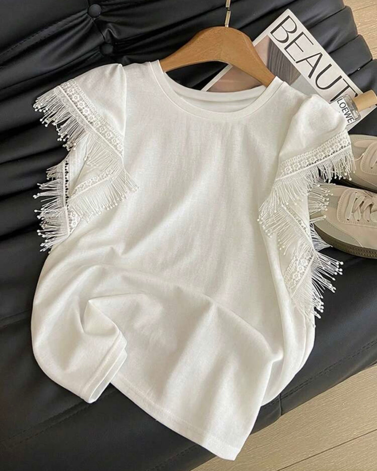 Blusa con barbas
