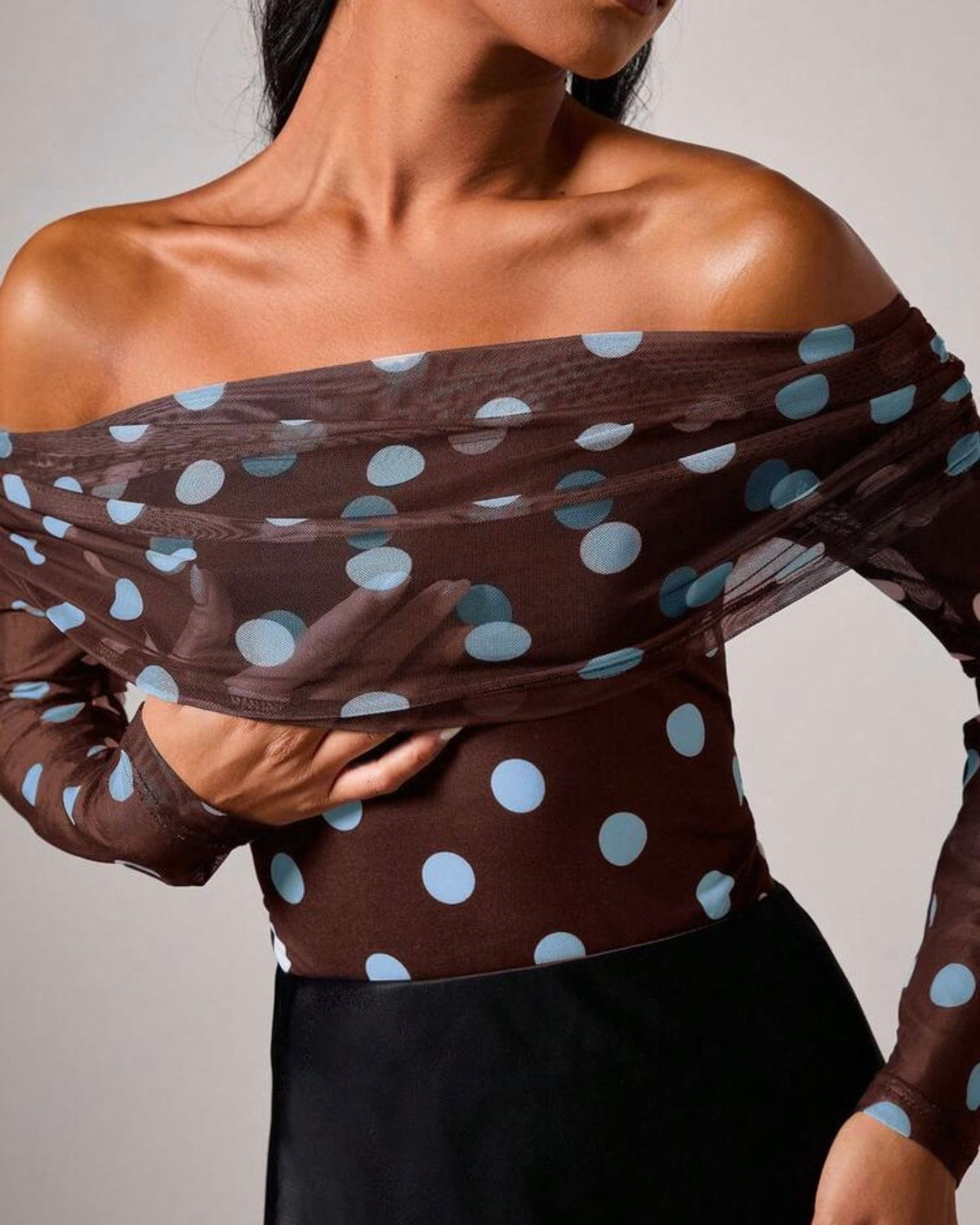 Body café con pelotas celeste