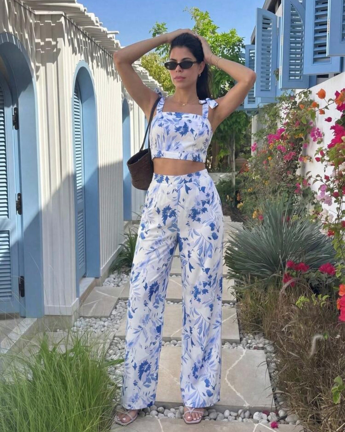 Conjunto flores azules