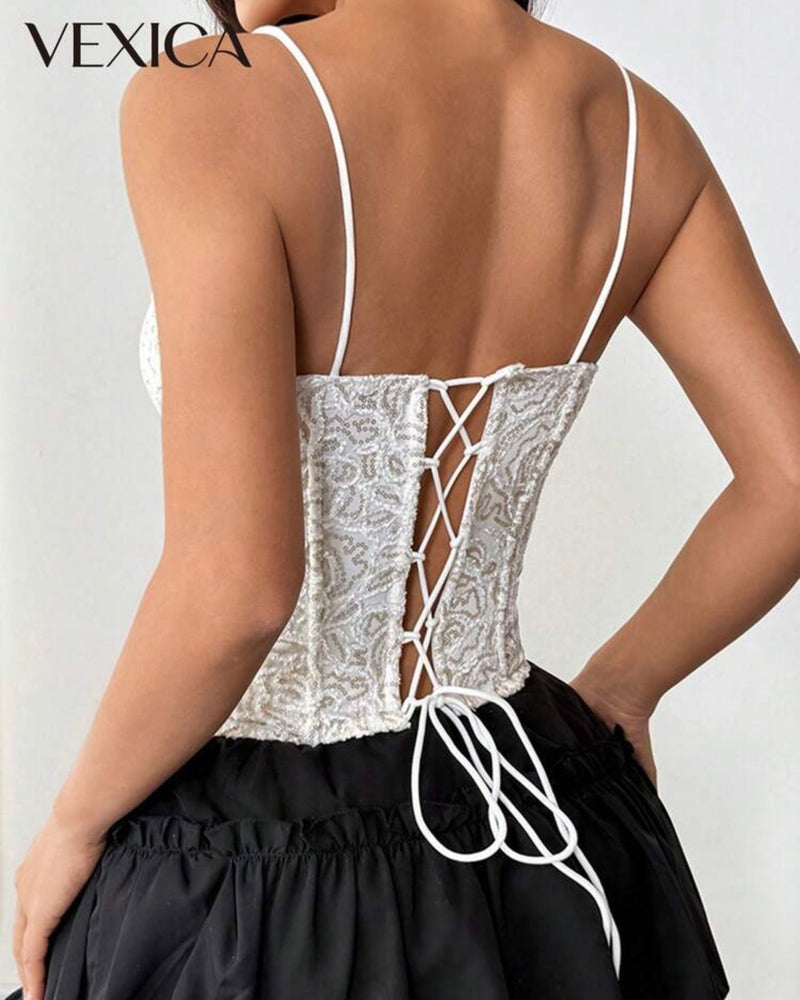 Corset blanco con flores