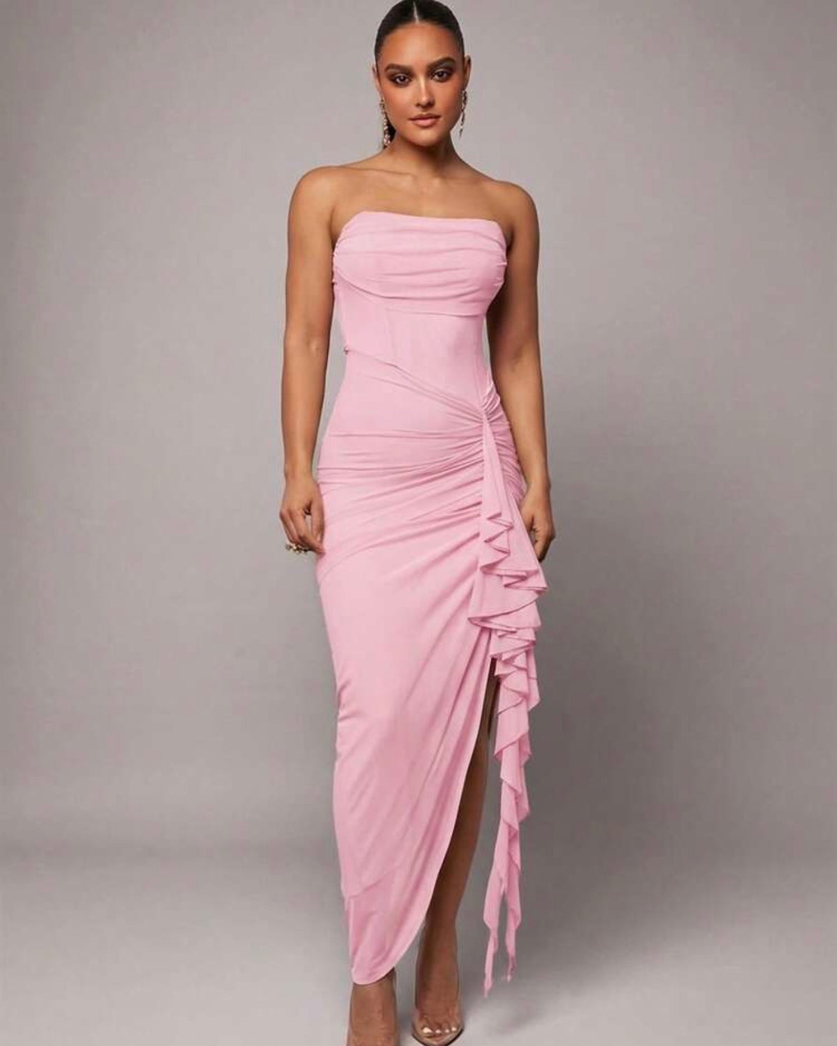 Vestido straple rosado