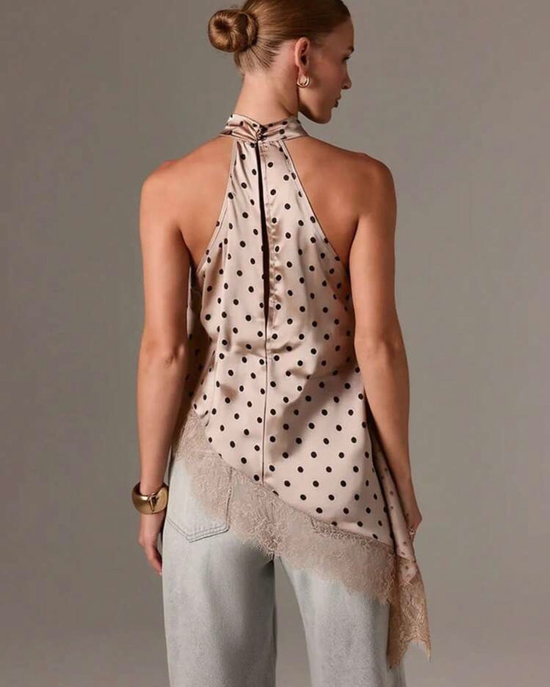 Blusa asimétrica de puntos