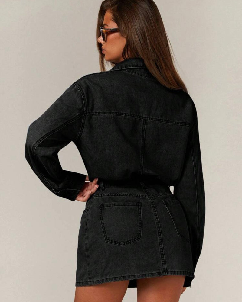 Vestido negro de mezclilla