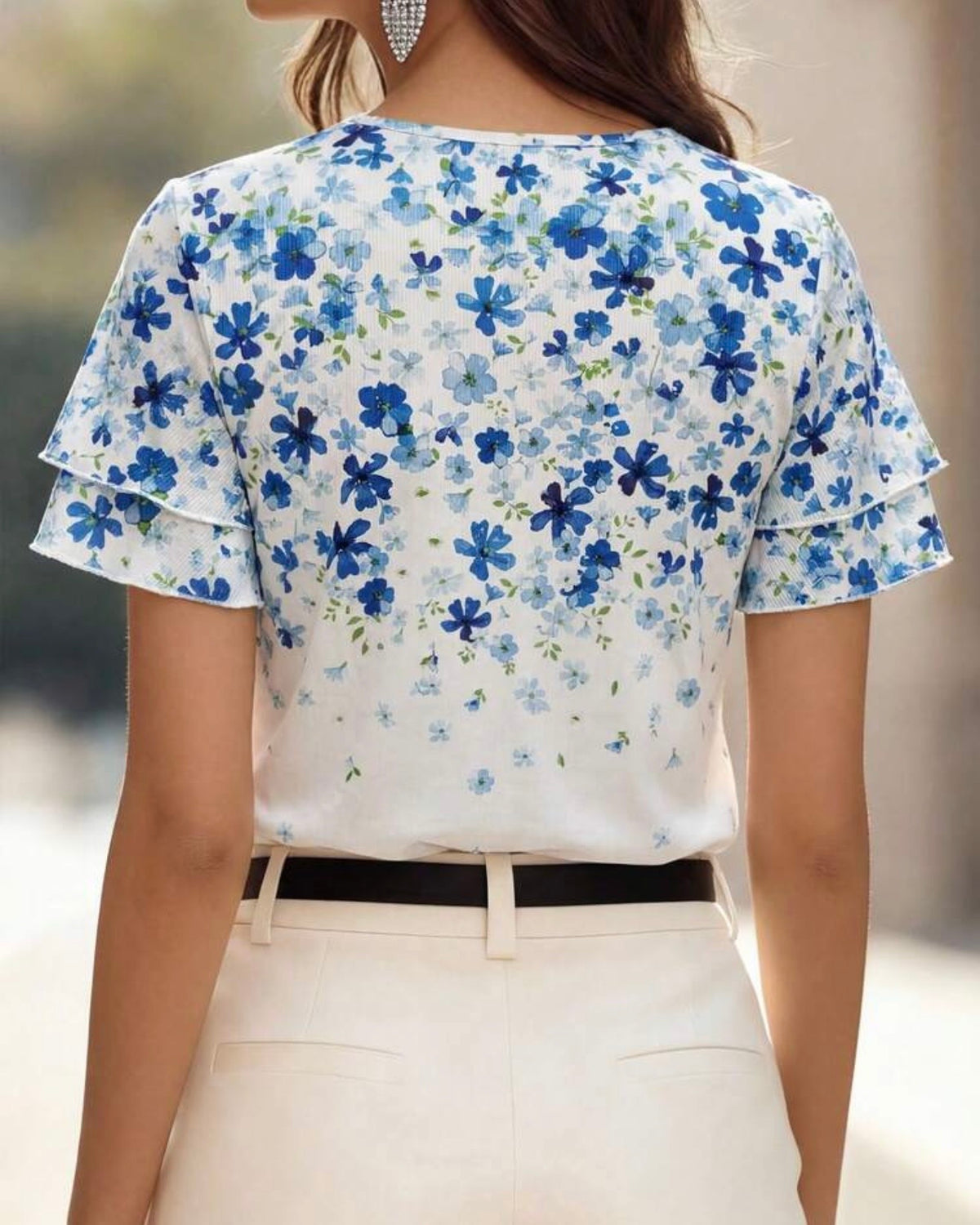 Blusa flores azules