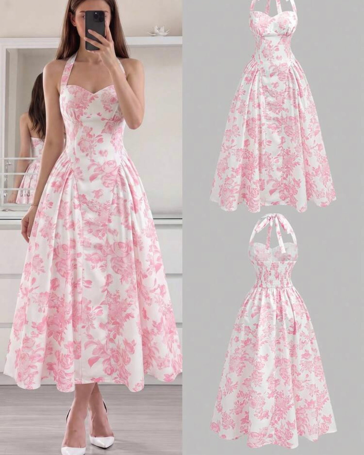 Vestido flores rosadas