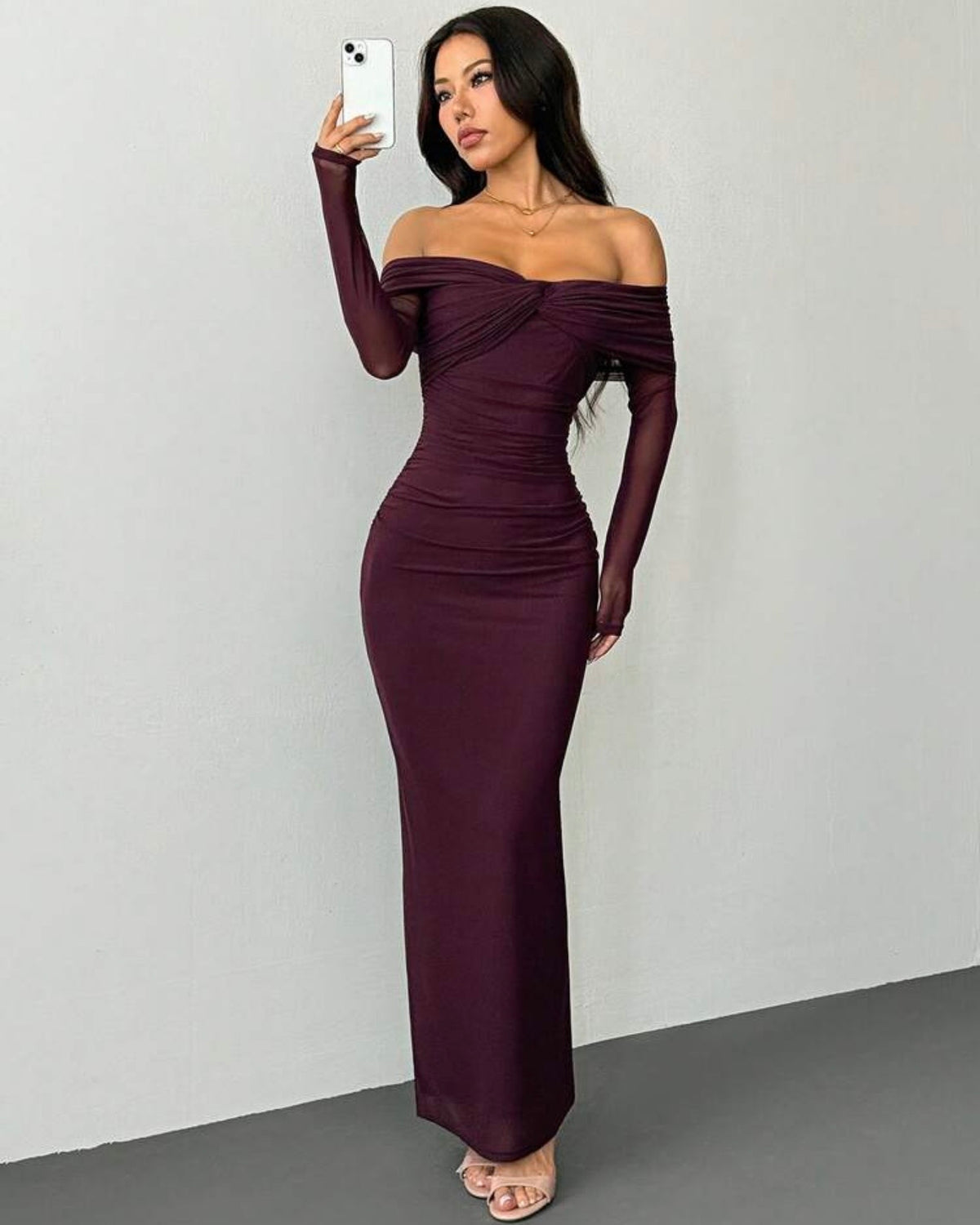 Vestido straple violeta