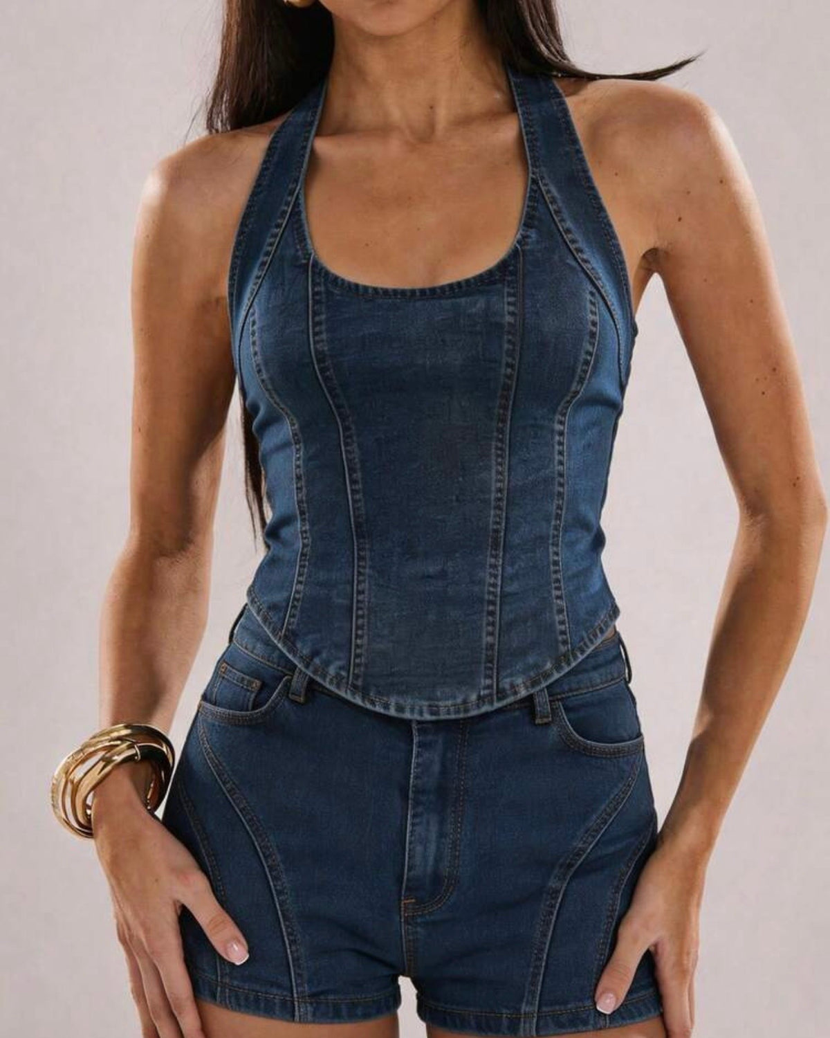Top de mezclilla
