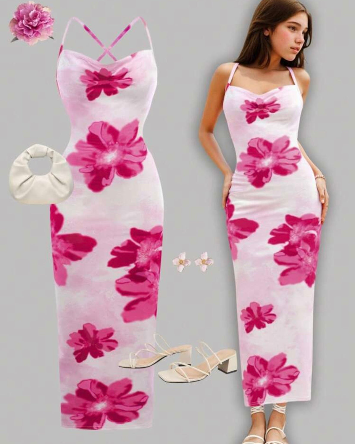 Vestido flores rosadas